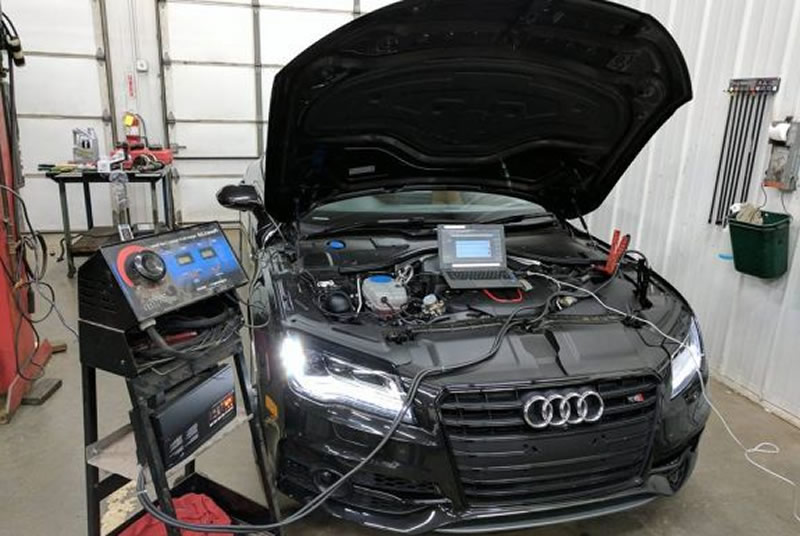 Photo of Audi being repaired